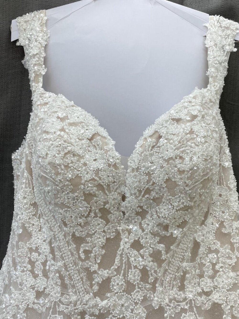 Allure Bridals Plus Size Glitter Lace A-Line Wedding Gown - Picture 4 of 10
